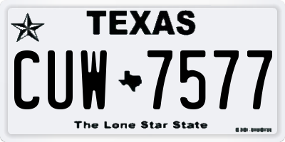 TX license plate CUW7577