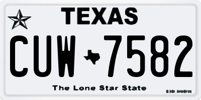 TX license plate CUW7582