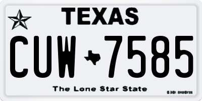 TX license plate CUW7585
