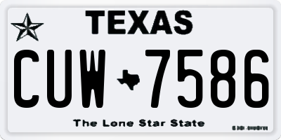 TX license plate CUW7586