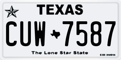 TX license plate CUW7587