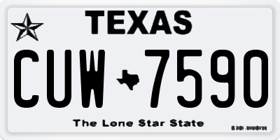 TX license plate CUW7590
