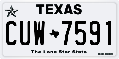 TX license plate CUW7591