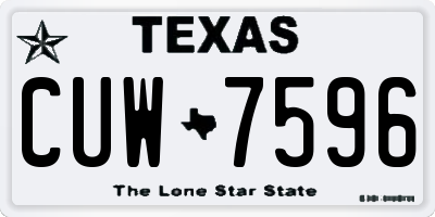 TX license plate CUW7596