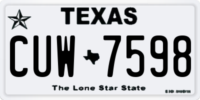 TX license plate CUW7598