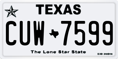 TX license plate CUW7599
