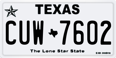 TX license plate CUW7602