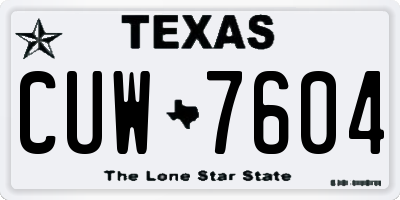 TX license plate CUW7604