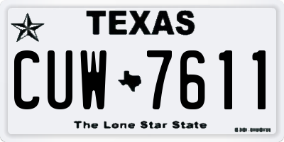TX license plate CUW7611