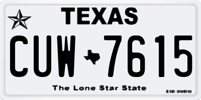 TX license plate CUW7615