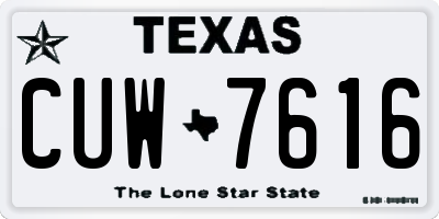 TX license plate CUW7616