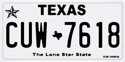 TX license plate CUW7618