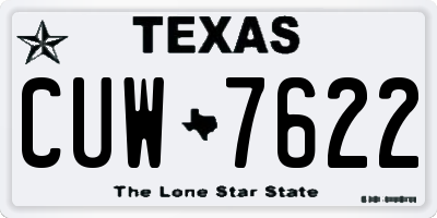 TX license plate CUW7622
