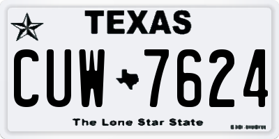 TX license plate CUW7624