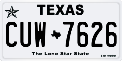 TX license plate CUW7626