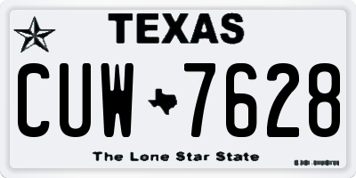 TX license plate CUW7628