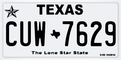 TX license plate CUW7629