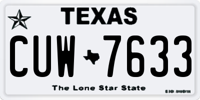 TX license plate CUW7633