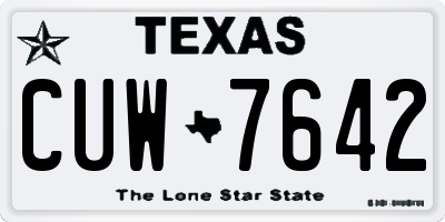 TX license plate CUW7642