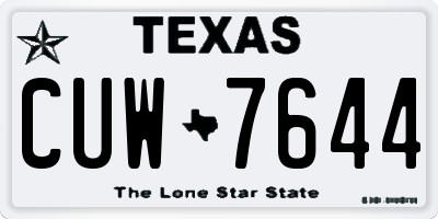 TX license plate CUW7644