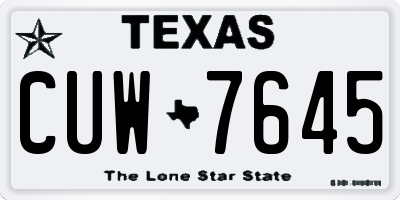 TX license plate CUW7645