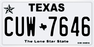 TX license plate CUW7646