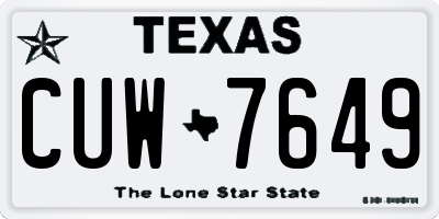 TX license plate CUW7649