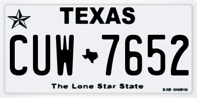 TX license plate CUW7652