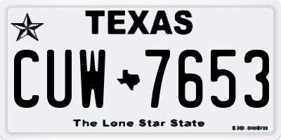 TX license plate CUW7653