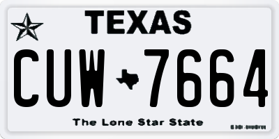 TX license plate CUW7664