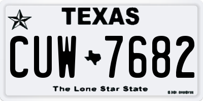 TX license plate CUW7682