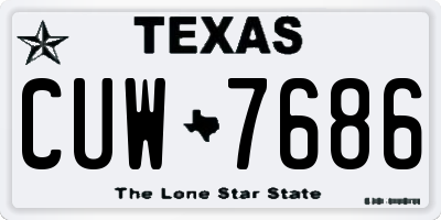 TX license plate CUW7686