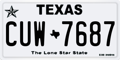 TX license plate CUW7687