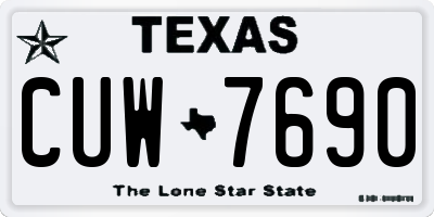 TX license plate CUW7690
