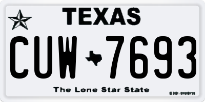 TX license plate CUW7693