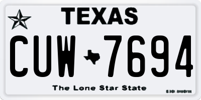 TX license plate CUW7694