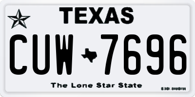 TX license plate CUW7696