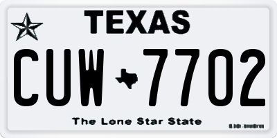 TX license plate CUW7702