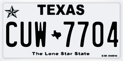 TX license plate CUW7704