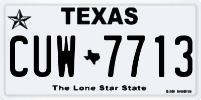 TX license plate CUW7713