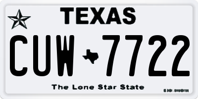 TX license plate CUW7722