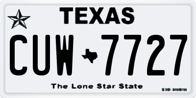 TX license plate CUW7727