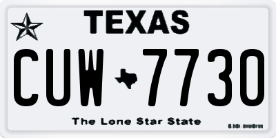 TX license plate CUW7730