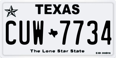 TX license plate CUW7734