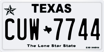 TX license plate CUW7744