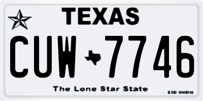 TX license plate CUW7746