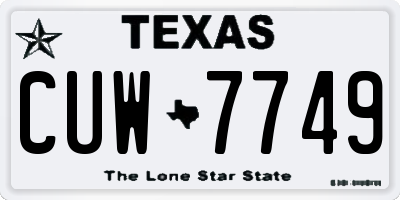 TX license plate CUW7749
