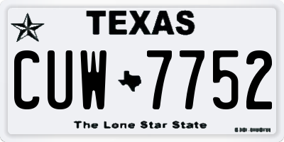 TX license plate CUW7752