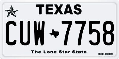 TX license plate CUW7758