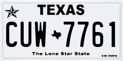 TX license plate CUW7761